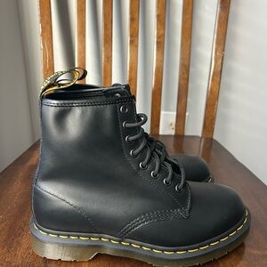 Dr. Martens Black Boots with Yellow Stitching